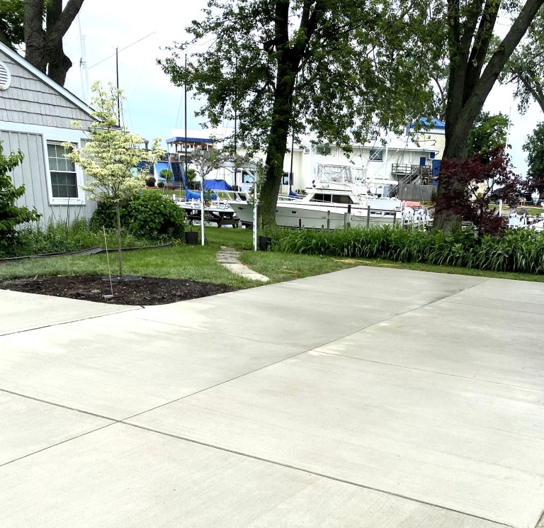 Client Service stamped concrete patio