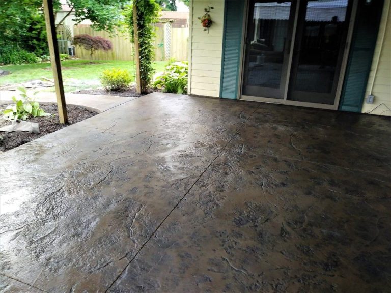 Client Service textured concrete patio