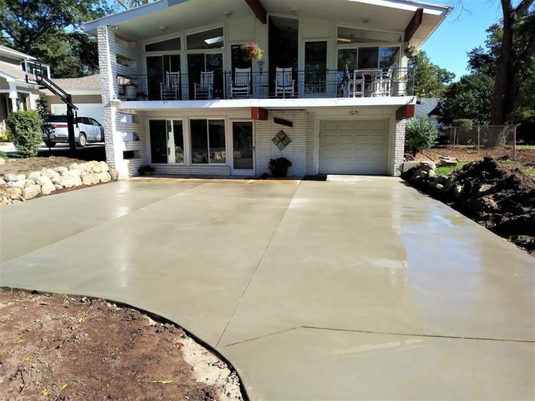 Client Service stamped concrete driveway