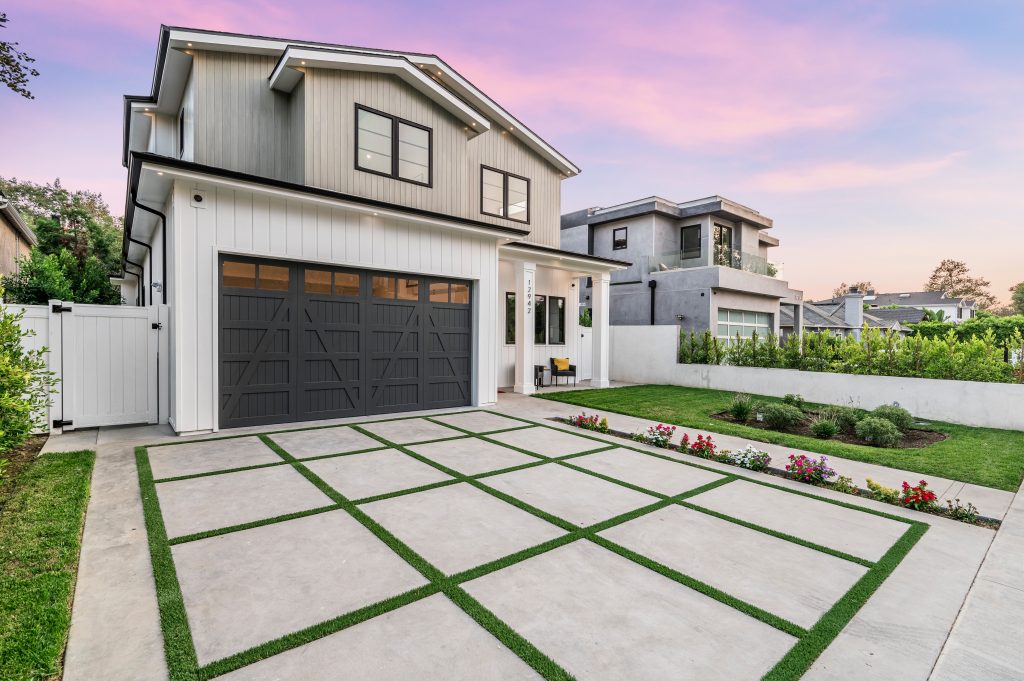 Concrete driveway showing its durability and smooth finish.